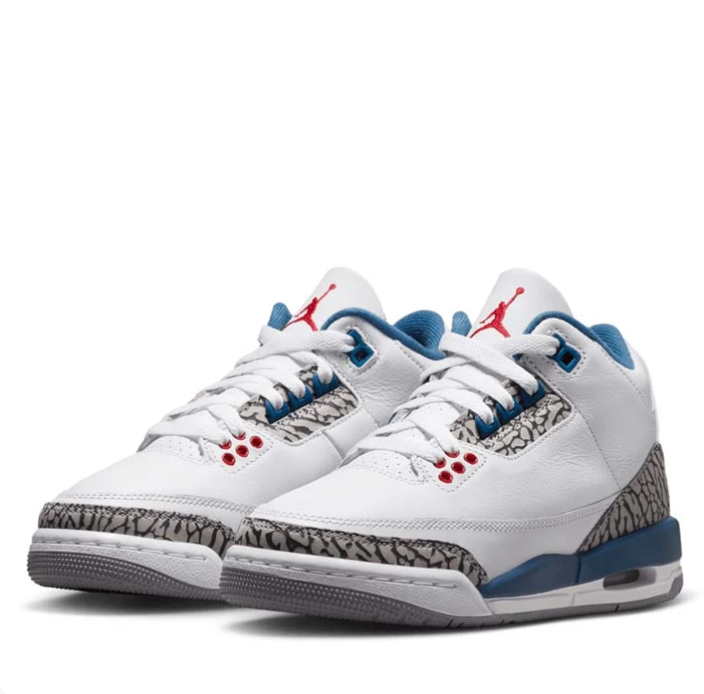 Air Jordan 3 Retro - White / True Blue / Cement Grey (True Blue)