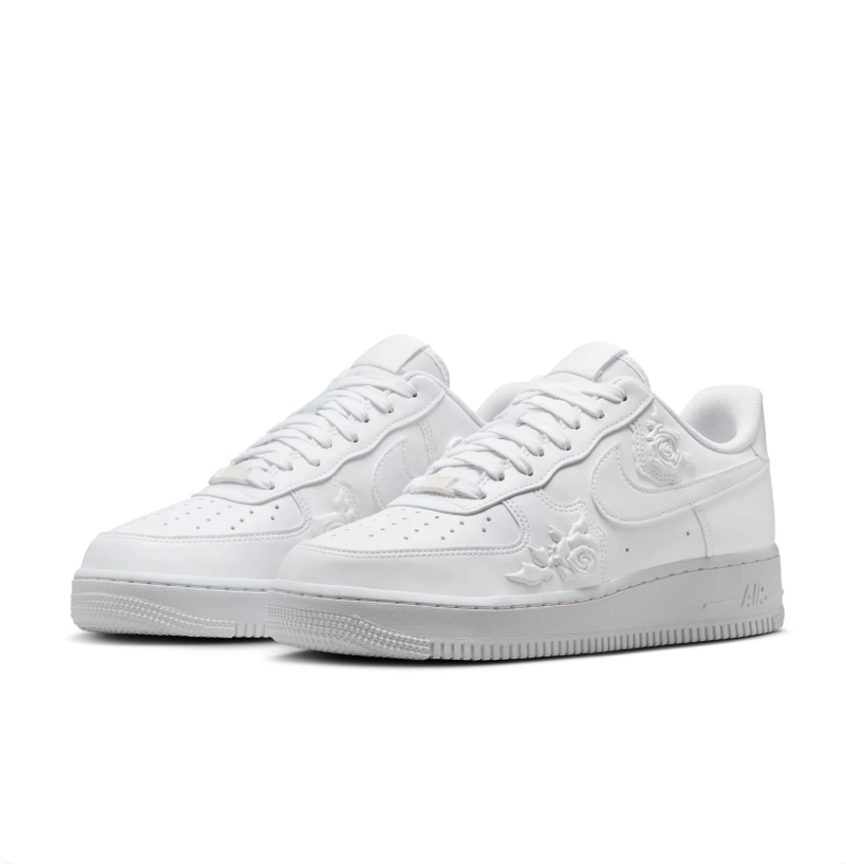 Nike Air Force 1 Low - Triple White / Rose Embossed