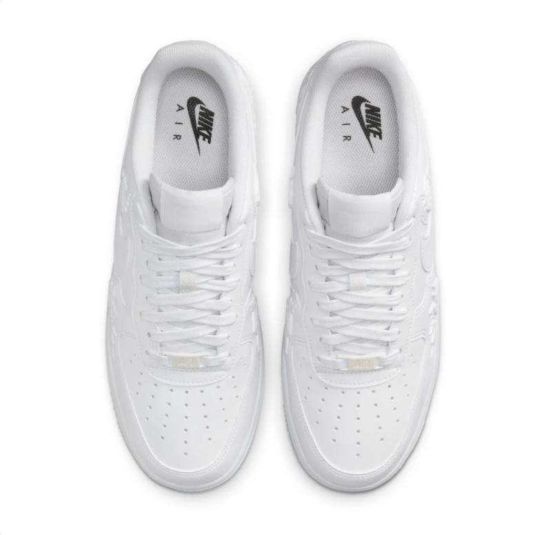 Nike Air Force 1 Low - Triple White / Rose Embossed