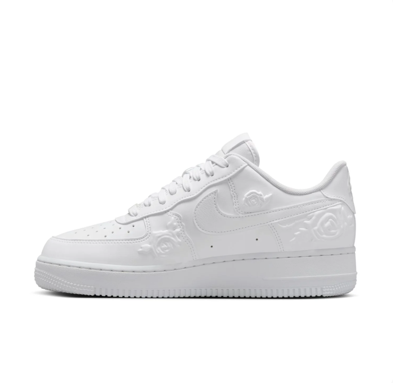 Nike Air Force 1 Low - Triple White / Rose Embossed