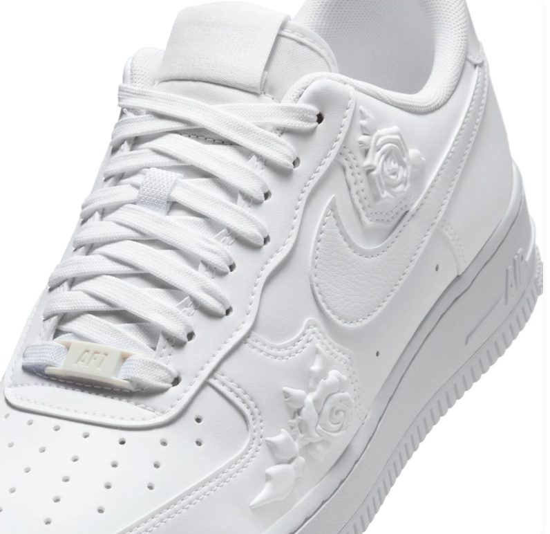 Nike Air Force 1 Low - Triple White / Rose Embossed