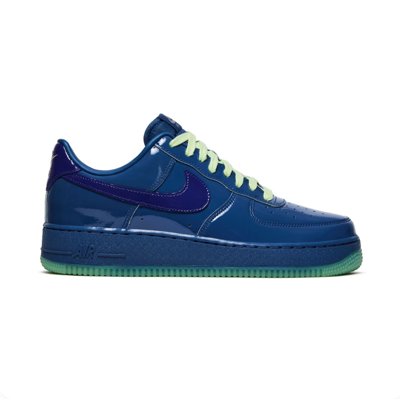 Nike Air Force 1 Low - Deep Royal Blue / Volt / Patent Leather