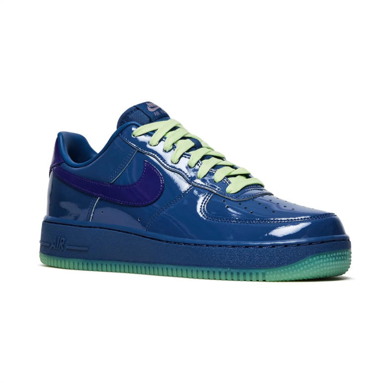 Nike Air Force 1 Low - Deep Royal Blue / Volt / Patent Leather