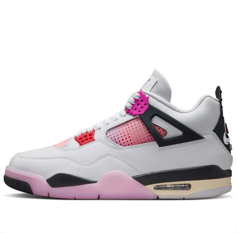 Air Jordan 4 Retro - White / Pink Foam / Fuchsia / Black
