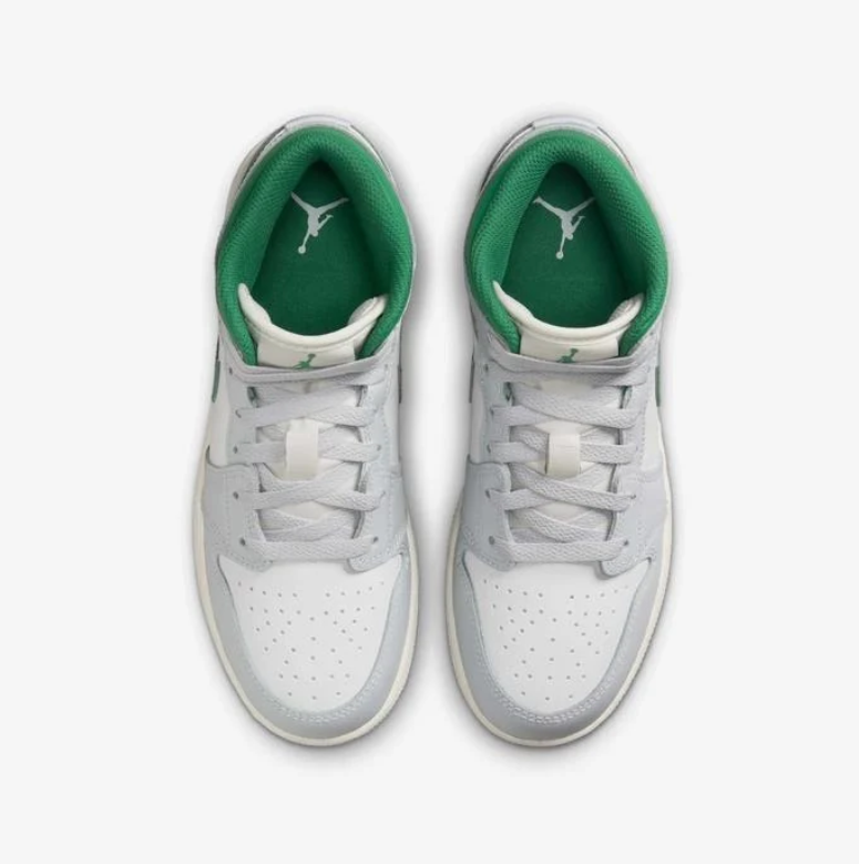 Air Jordan 1 Mid - Grey Fog / Lucky Green / Sail