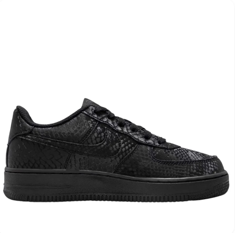Nike Air Force 1 Low - Triple Black / Snakeskin