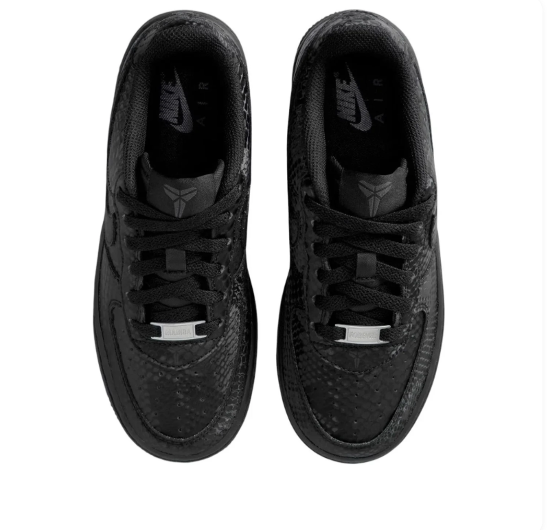 Nike Air Force 1 Low - Triple Black / Snakeskin