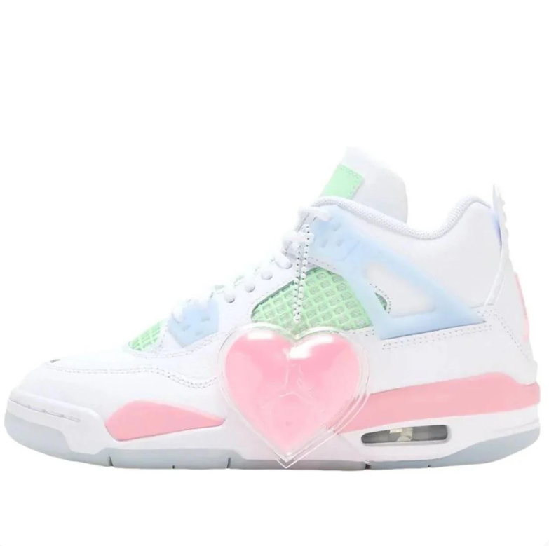 Air Jordan 4 Retro - White / Pink / Watercolor (Valentine's Day)