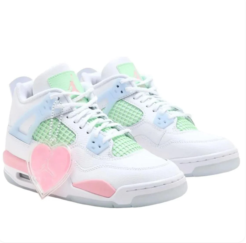 Air Jordan 4 Retro - White / Pink / Watercolor (Valentine's Day)