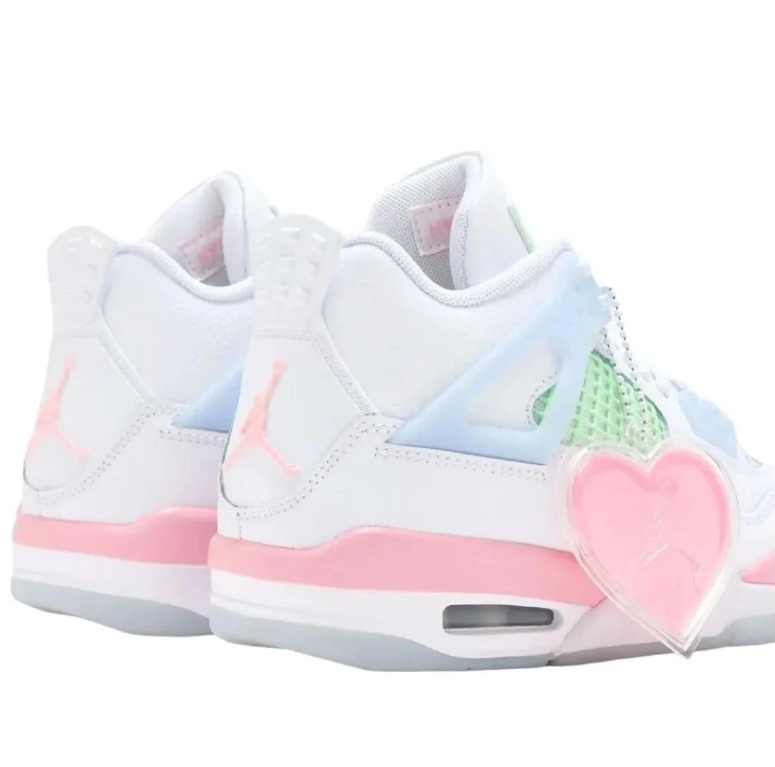 Air Jordan 4 Retro - White / Pink / Watercolor (Valentine's Day)