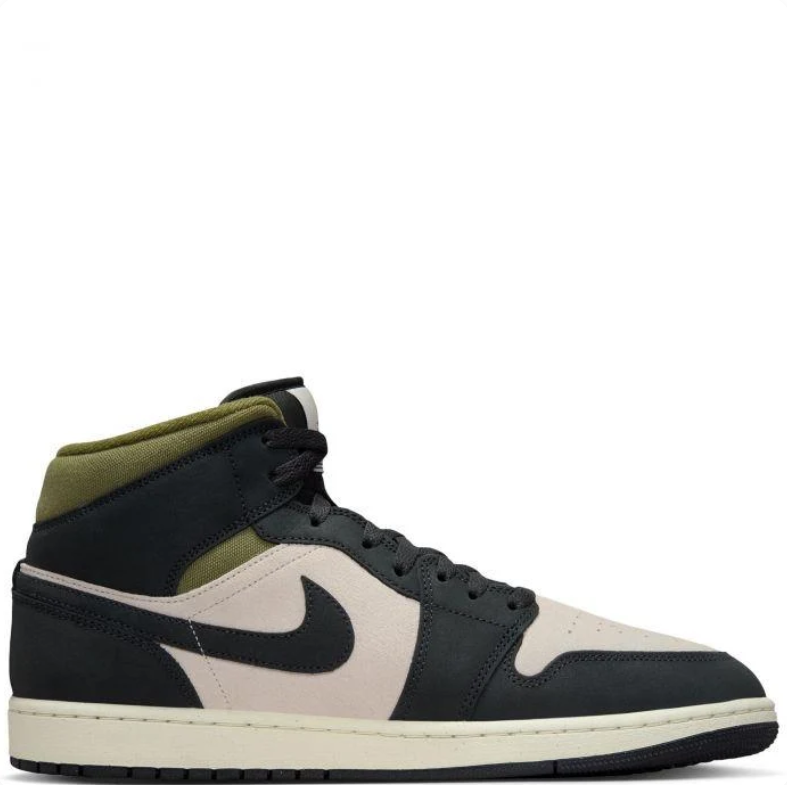 Air Jordan 1 Mid - Black / Sanddrift / Medium Olive