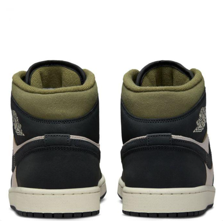 Air Jordan 1 Mid - Black / Sanddrift / Medium Olive