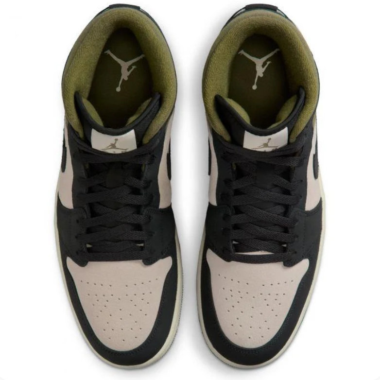 Air Jordan 1 Mid - Black / Sanddrift / Medium Olive