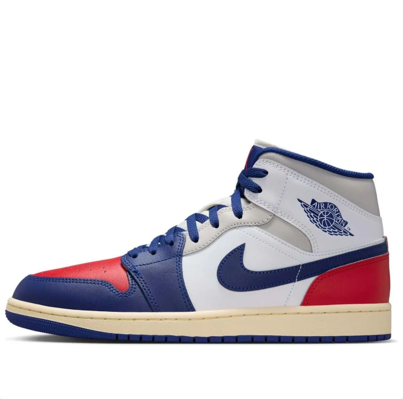 Air Jordan 1 Mid - Red / Royal Blue / White