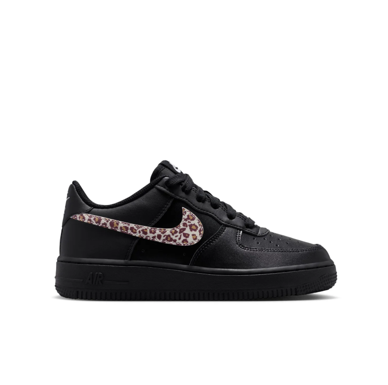 Nike Air Force 1 Low - Black / Leopard Print Swoosh