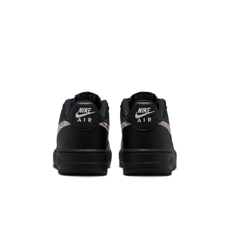 Nike Air Force 1 Low - Black / Leopard Print Swoosh
