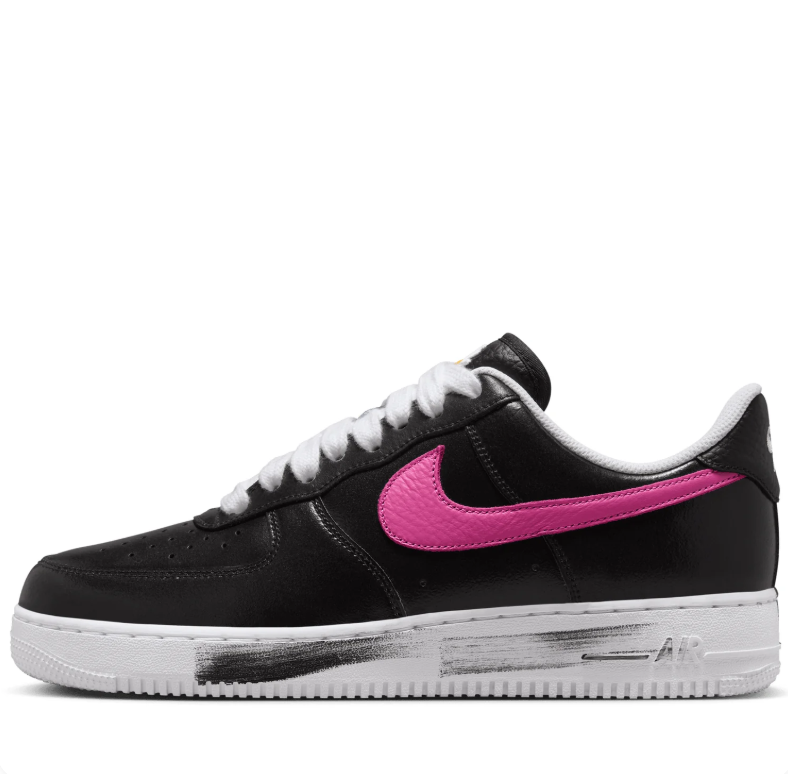 Nike Air Force 1 Low - Black / Pink Swoosh